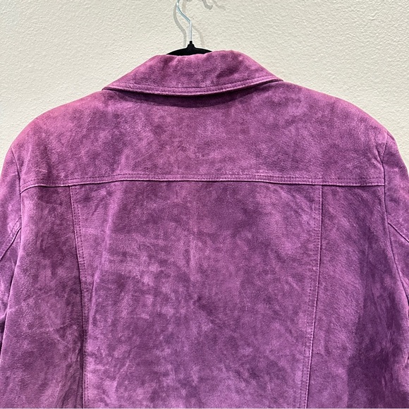 Coldwater Creek Womens Purple Suede 100% Leather Long Sleeve Blazer Jacket sz XL - Picture 10 of 12